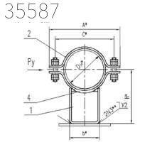 Хомутовые неподвижные опоры, тип 1 108 мм 2,55 кг СТО 79814898 131-2009
