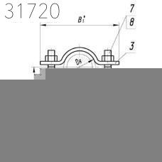 Опора хомутовая неподвижная 133х100 мм ТПР.04.01(2).00.000-08
