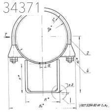 Опора неподвижная хомутовая с корпусом 76х238 мм ТС-670.00.00-05