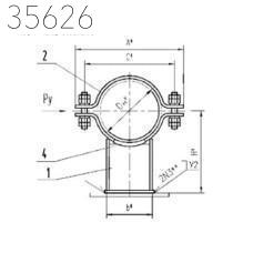 Хомутовые неподвижные опоры, тип 2 108х180 мм СТО 79814898 131-2009