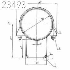 Опора неподвижная хомутовая Т12.02 57х150 мм