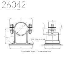 Опора скользящая направляющая хомутовая трубопроводов ТЭС и АЭС 108 мм ОСТ 24.125.156-01 углер.