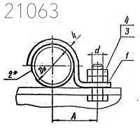Опора скользящая с направляющей скобой Л8-514.000-07 32 мм 1,48 кН