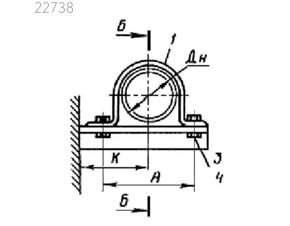 Опора однорядная отдельная ОК 630 мм