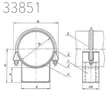 Опора скользящая хомутовая 325 мм 21,8 кг ТС-626.00.000-046