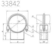 Опора скользящая хомутовая 194 мм 12,3 кг ТС-626.00.000-037